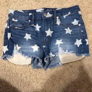 Denim shorts with White stars